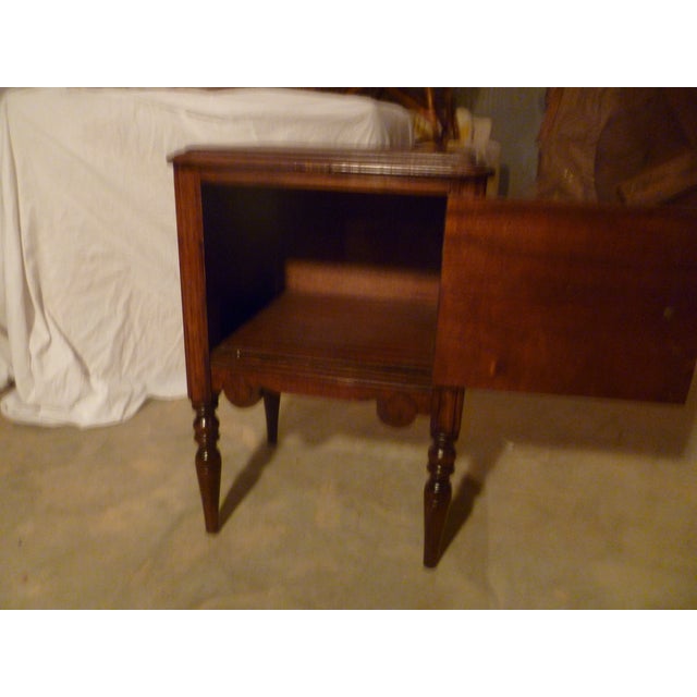 Italian 19th Century Italian Side Table With Storage Nightstand Inlay Craft Work For Sale - Image 3 of 8