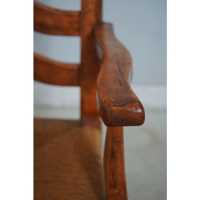 Brown Pair Guy Chaddock Distressed Ladderback Armchairs For Sale - Image 8 of 12