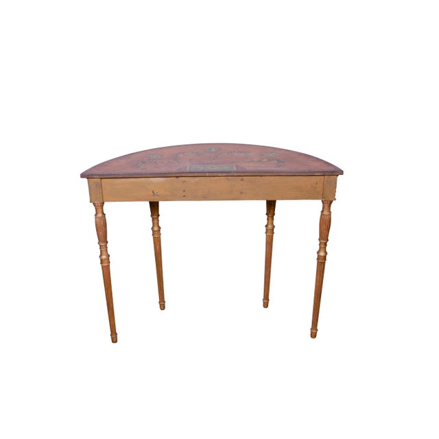 Edwardian Satinwood, Gilded and Painted Console Table For Sale - Image 4 of 13