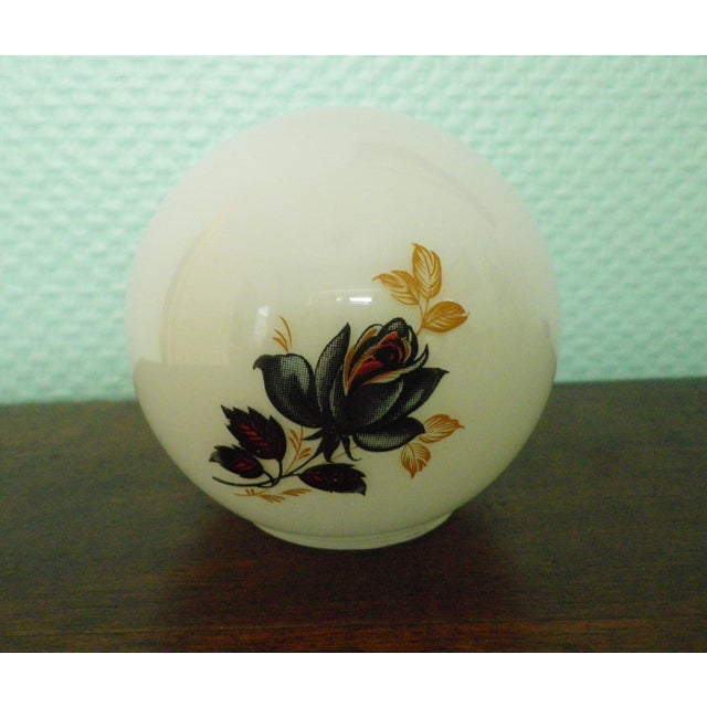 Table Lamp with Marble Base, Brass Bird Decoration and Opaline Lampshade, 1940s For Sale - Image 3 of 17