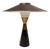 Table Lamp in Iron, Brass and Glass with Black Lampshade, 1950s For Sale