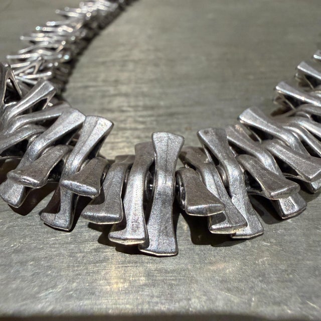 Vintage Modernist Brutalist Articulated Bone Collar Necklace Nanna Ditzel Era For Sale In San Diego - Image 6 of 10