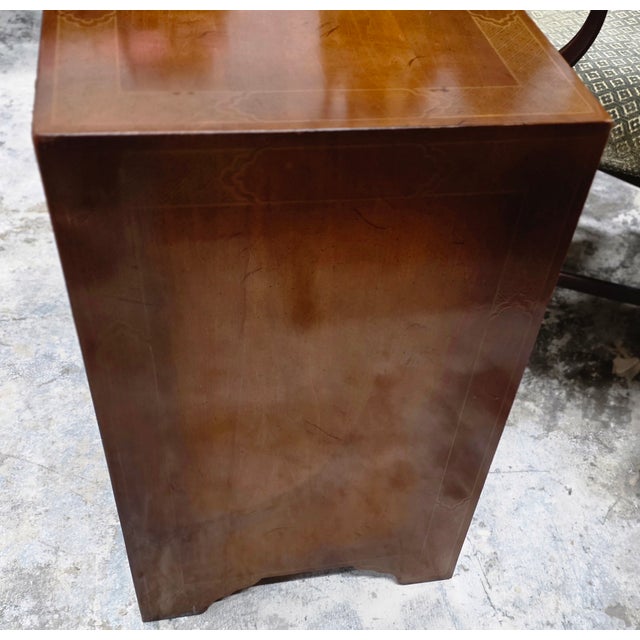 Brown Vintage Ethan Allen Hollywood Regency Chinoiserie Stereo Bar Cabinet, Hand-Painted Chinese Landscape For Sale - Image 8 of 18