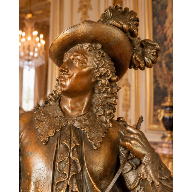 Late 19c Artisan Baroque Spelter Don Juan Statue For Sale - Image 12 of 18
