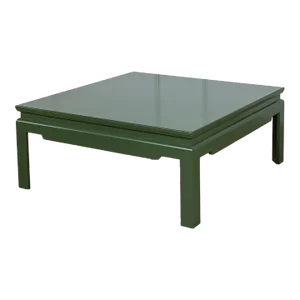 Modern Ming Coffee Table Custom Built and Lacquered Deep Green