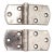 Pair of Vintage Nickel Plated Brass Offset Ice Box Hinges For Sale