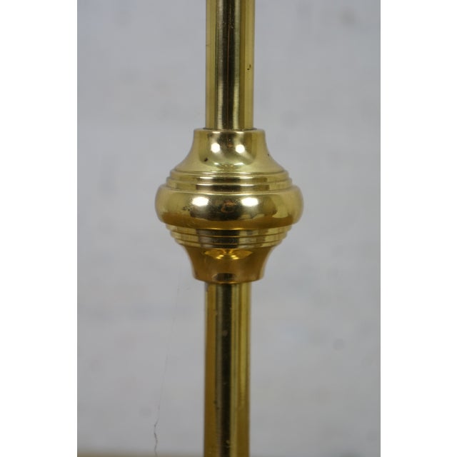 Metal Vintage Brass Trophy Urn Candlestick Hexagon Base Banquet Table Lamp 28" For Sale - Image 7 of 12