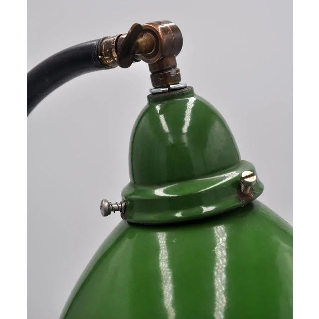 Beautiful Green Industrial Lamp (30s) – Bauhaus Style For Sale - Image 4 of 10