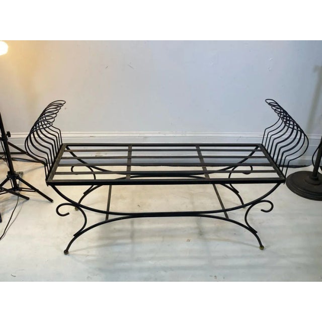 Mid Century Black Wire Bench For Sale - Image 9 of 10