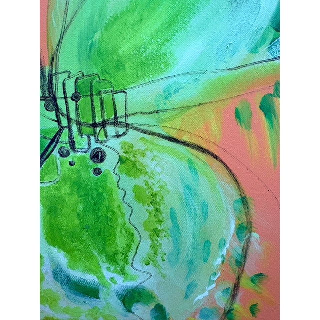 2000 - 2009 Michelle Zastawny Signed Original Abstract Botanical Painting on Canvas For Sale - Image 5 of 17