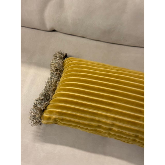 Bespoke Channel-Tufted Velvet Lumbar Pillow For Sale - Image 4 of 12