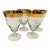 Vintage Dorothy Thorpe Style Goblets With Triple Gold Bands - A Set of 4 For Sale