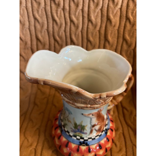 Ceramic Late 20th Century Fitz & Floyd Herrich Collection Fox and Hare Pitcher For Sale - Image 7 of 7
