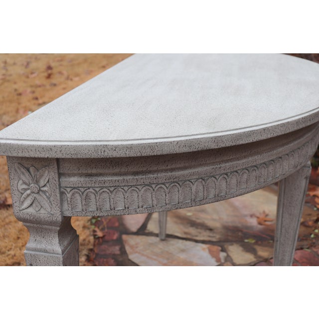 Wood Swedish Gustavian Demilune Dining or Console Table For Sale - Image 7 of 8