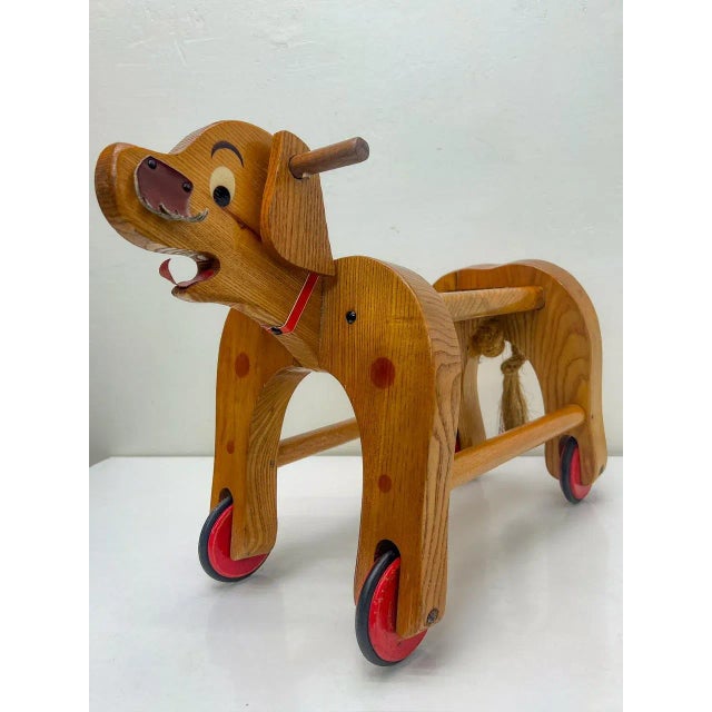 Vintage Wooden Childs Toy Dog on Wheels, 1960s For Sale - Image 11 of 12