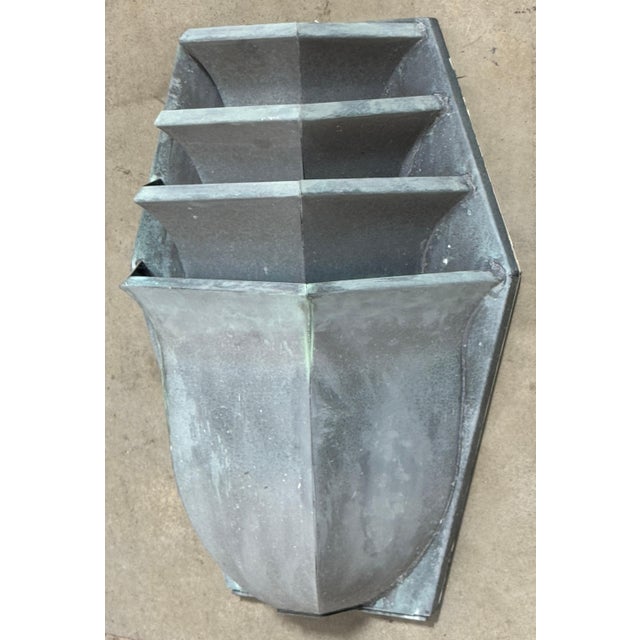 Pair of French Modern Tiered Copper Verdigris Wall Sconces, Circa 1970s For Sale - Image 10 of 12