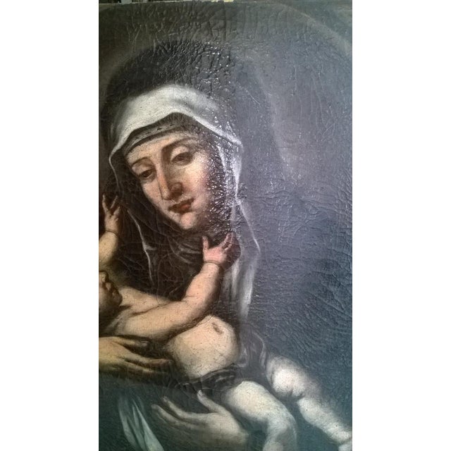 Saint with Child, Late 17th-Early 18th Century, Oil on Canvas For Sale - Image 4 of 9