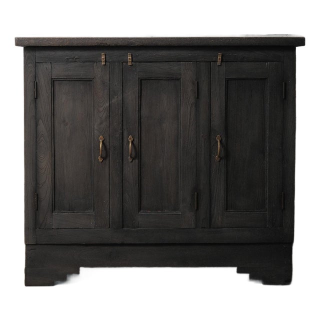 Late 20th CenturyRustic Indian Hand-Crafted Charred Wood Sideboard For Sale
