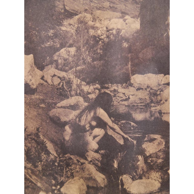 Sepia Desert Landscape With Native American Figure For Sale - Image 4 of 4