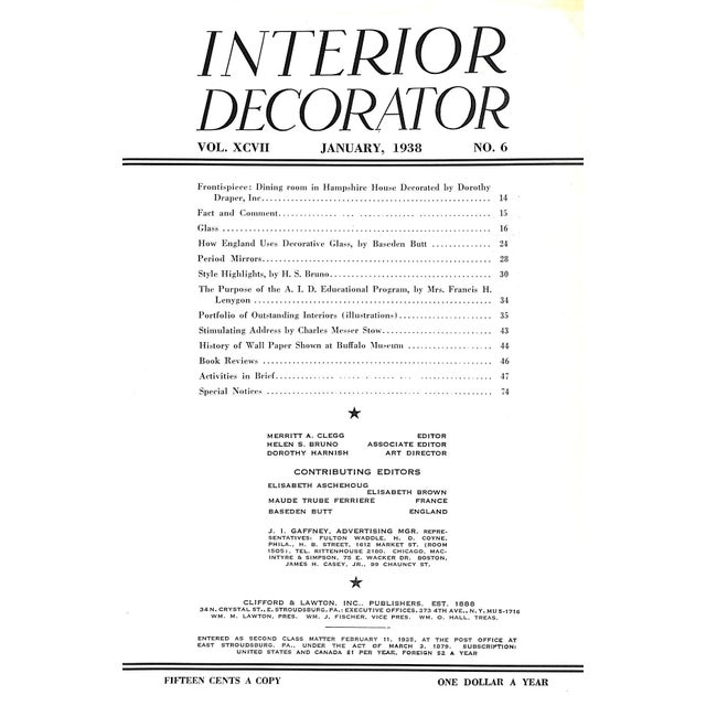 CLEGG, Merritt A. [editor] [76] pp. Clifford & Lawton, Inc., Publishers 1938 9 1/4" x 6 1/4" Stapled wrap