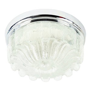 Large Mid-Century Flower-Shaped Glass Flush Mount/Ceiling Light From Limburg, Germany, 1970s