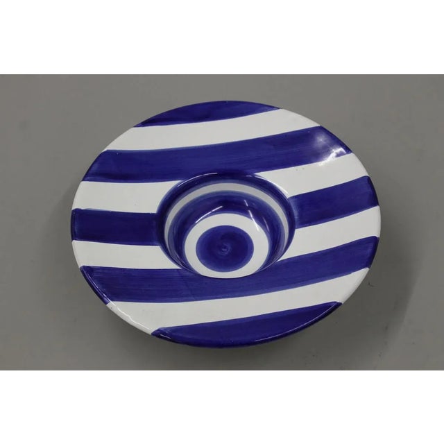 Blue Blue and White Striped Ceramic Bowl from Solimene For Sale - Image 8 of 8