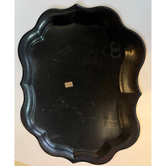 Boho Chic Vintage 1960 Large Philadelphia Hand Painted Floral Tole Tray For Sale - Image 3 of 4