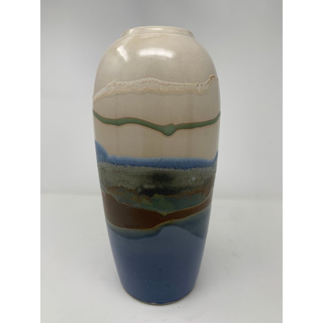 Mid Century Modern Multi-Color Striped Vase For Sale - Image 4 of 11
