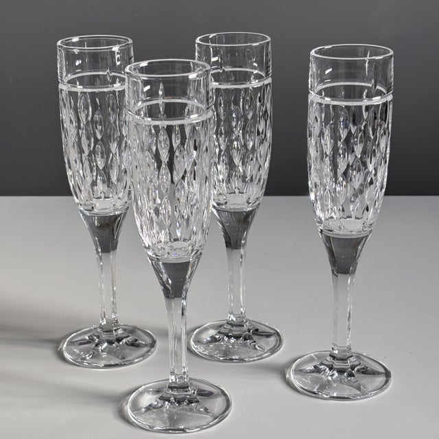 Ralph Lauren Ralph Lauren Aston German Crystal Champagne Flutes- Set of 4 For Sale - Image 4 of 9