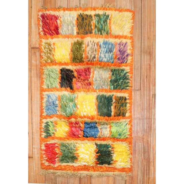 Late 20th Century Highly Decoraitve Swedish Rya Small Checkerboard Rug - 1'5" x 2'6" For Sale In New York - Image 6 of 18