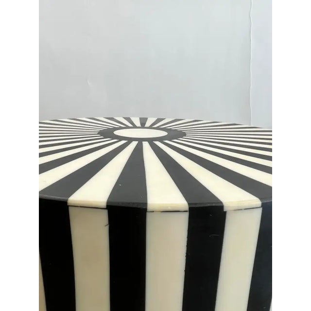 Art Deco Style Black and White Resin Side, End Table or Stool, a Pair For Sale - Image 10 of 13