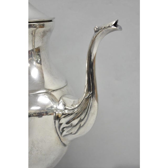 Mid 20th Century Vintage Victorian Silver Plated Footed Coffee Pot Tea Kettle For Sale - Image 5 of 12