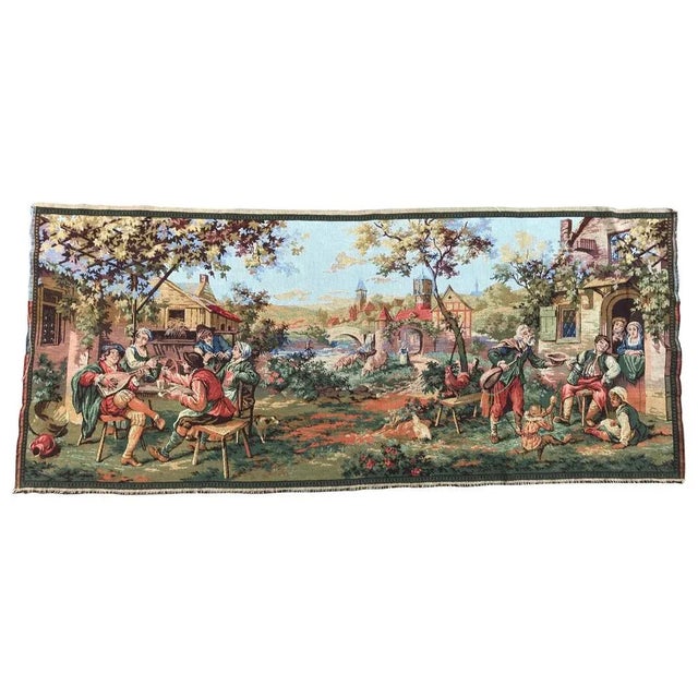 Vintage Aubusson Style Jacquard Tapestry For Sale - Image 9 of 9