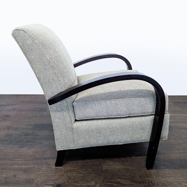 Wood Room & Board Sloan Modern Lounge Chair With Curved Wood Arms For Sale - Image 7 of 16