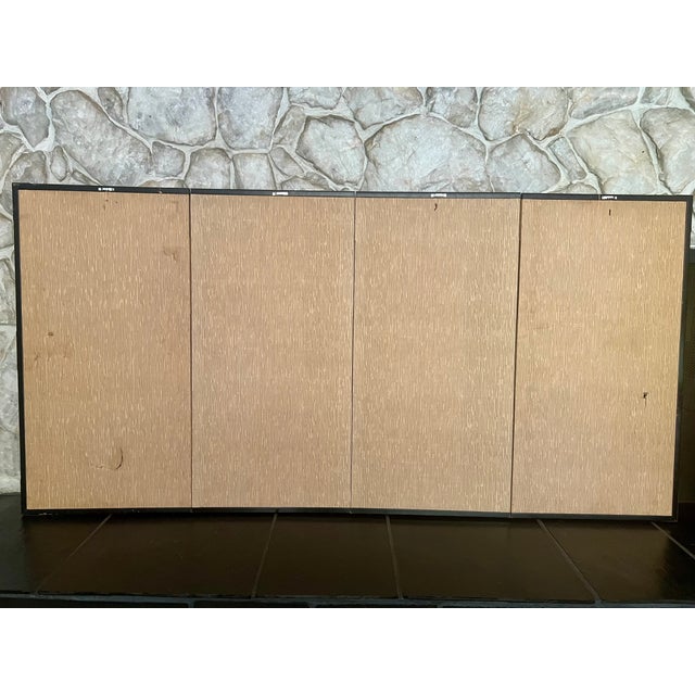 Vintage Mid-Century Japanese 4-Panel Byobu Folding Screen - "White Egrets & Willow" For Sale - Image 13 of 16