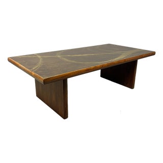 Artistic Brutalist Brass-Etched Coffee Table in the style of Bernhard Rohne, Germany, 1960s For Sale