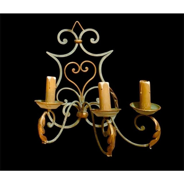 French Art Deco Wrought Iron Castle Wall Sconces, 1925, Set of 5 For Sale - Image 6 of 9