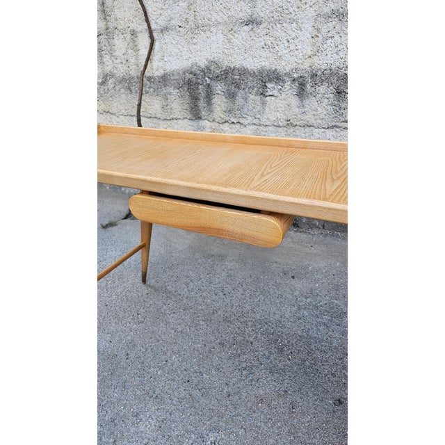 Wood Writing Desk in Ash Wood by Gio Ponti , 1950s For Sale - Image 7 of 15