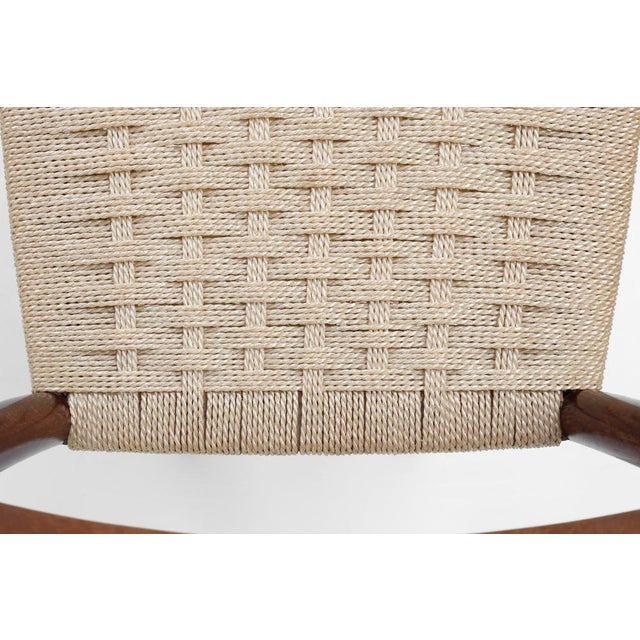 Vintage Belgian Teak Dining Chairs with Braided Rope Seat, 1960s, Set of 2 For Sale - Image 11 of 15