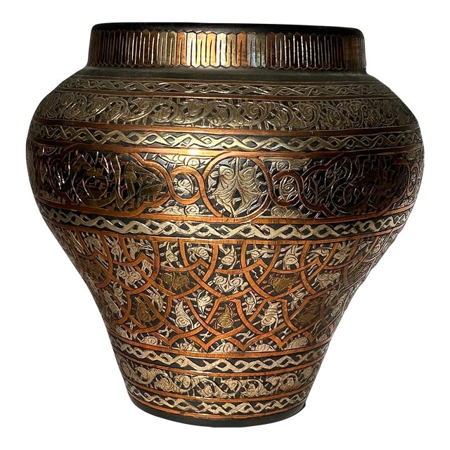 1920s Moroccan Mixed Metal Vase For Sale
