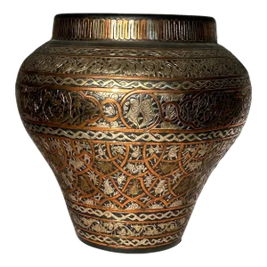 1920s Moroccan Mixed Metal Vase