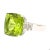 Modern Vintage 14.11 Carat Peridot and Baguette Cut Diamond in 18k White Gold Ring, Size 6 For Sale - Image 3 of 8