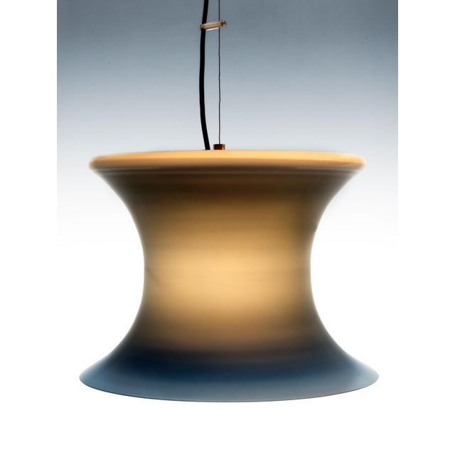 Blue Opaline Pendant Lamp in Murano Glass by Luciano Vistosi, 1960s For Sale - Image 8 of 8