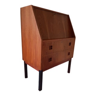 Mid 20th Century Danish Teak Petite Drop Front Desk. For Sale
