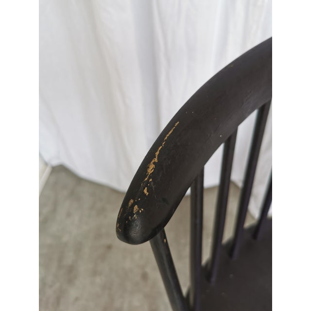 Vintage Scandinavian Black Beech Dining Chair in the style of Ilmari Tapiovaara, 1970s For Sale - Image 15 of 17