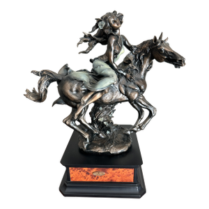 Vintage 1992 Florence Giuseppe Armani "Liberty" Free Spirit Lady on a Horse in Bronze