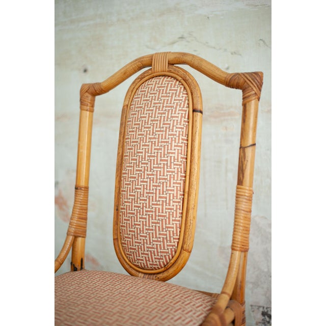 Vintage Italian Bamboo Chairs, 1980s, Set of 8 For Sale - Image 6 of 14