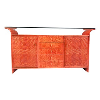 Vintage Rattan Sideboard, 1970s For Sale