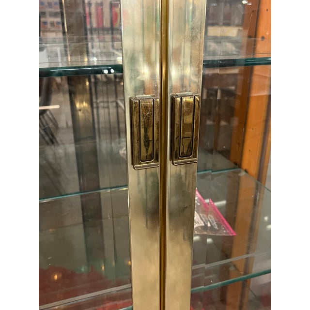 Brass Vitrine Etagere Display Cabinets For Sale In West Palm - Image 6 of 7