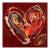 Le Feu Interieur X - Colorful Impasto Textured Heart Artwork on Wood Panel by Cynthia Coulombe-Bégin For Sale